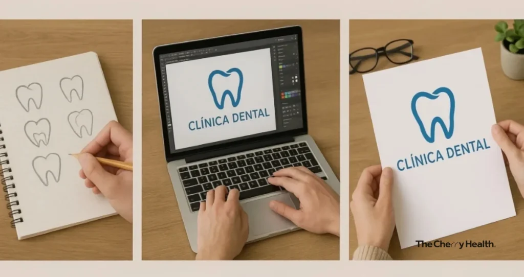 proceso de diseño logo dental